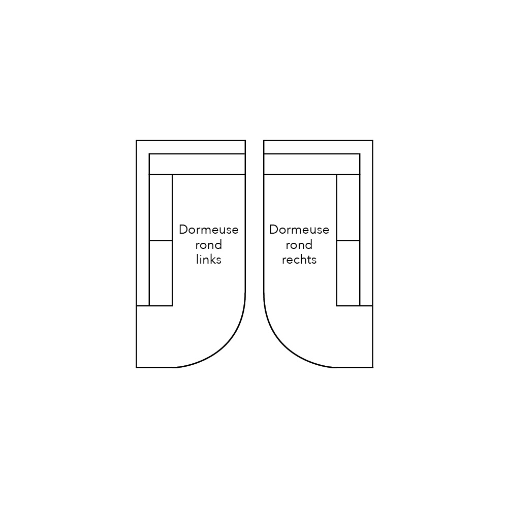 609613 - Dormeuse rond met 1 arm vooraanstaand Rechts - stofgroep 1