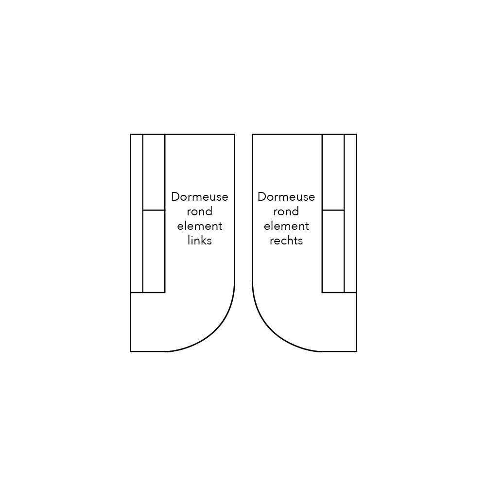 609572 - Dormeuse element rond met 1 arm vooraanstaand Rechts - stofgroep 1