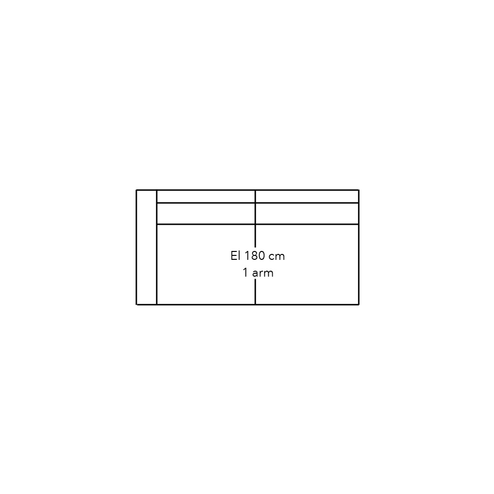 609030 - Element 180 met 1 arm voorstaand Rechts - stofgroep 1