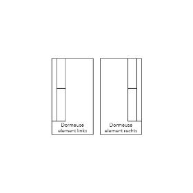 Dormeuse element met 1 arm vooraanstaand Links