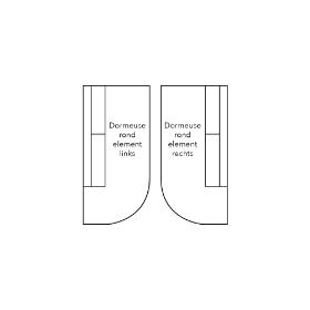 Dormeuse element rond met 1 arm vooraanstaand Rechts